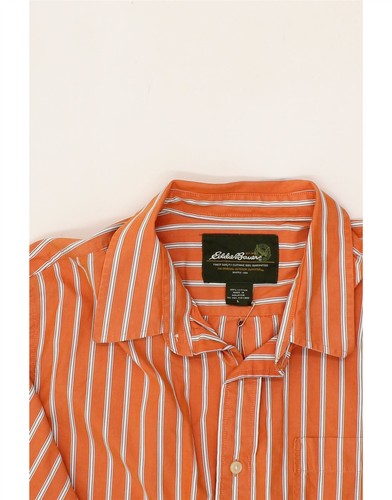 EDDIE BAUER Mens Shirt Large Orange Striped Cotton CN17 - Picture 3 of 3