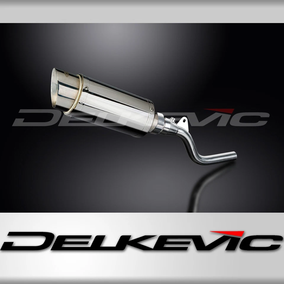 Delkevic 一脚蹬排气带 8 英寸圆形不锈钢消声器适用于 KLX300 — 第 2/4 张图片