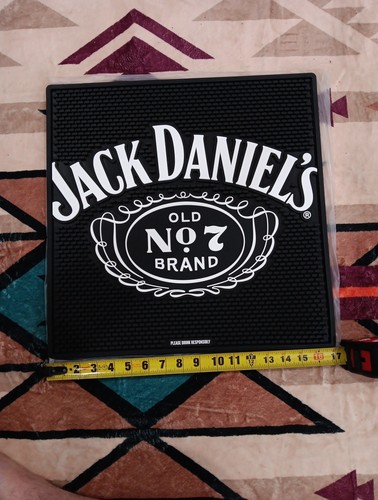 Jack Daniel's Old No. 7 Bar Mat Runner Mat No Spill No Drip 17 X 17 In Whiskey - Picture 1 of 10
