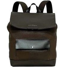 Pre-owned Salvatore Ferragamo Brown Leather Backpack FB-24 9817. This vintage,