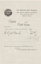 U.S. The Barteldes Seed Company Lawrence Seed Growers Paid Invoice Ref 41994