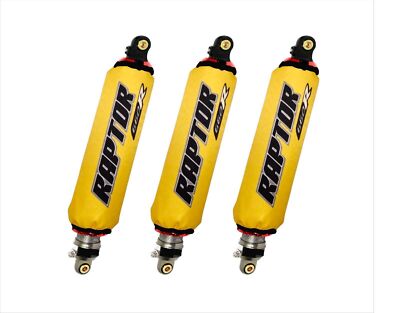 Yellow/Black Shock Covers Set for Yamaha Raptor 660 R   ATV Protection