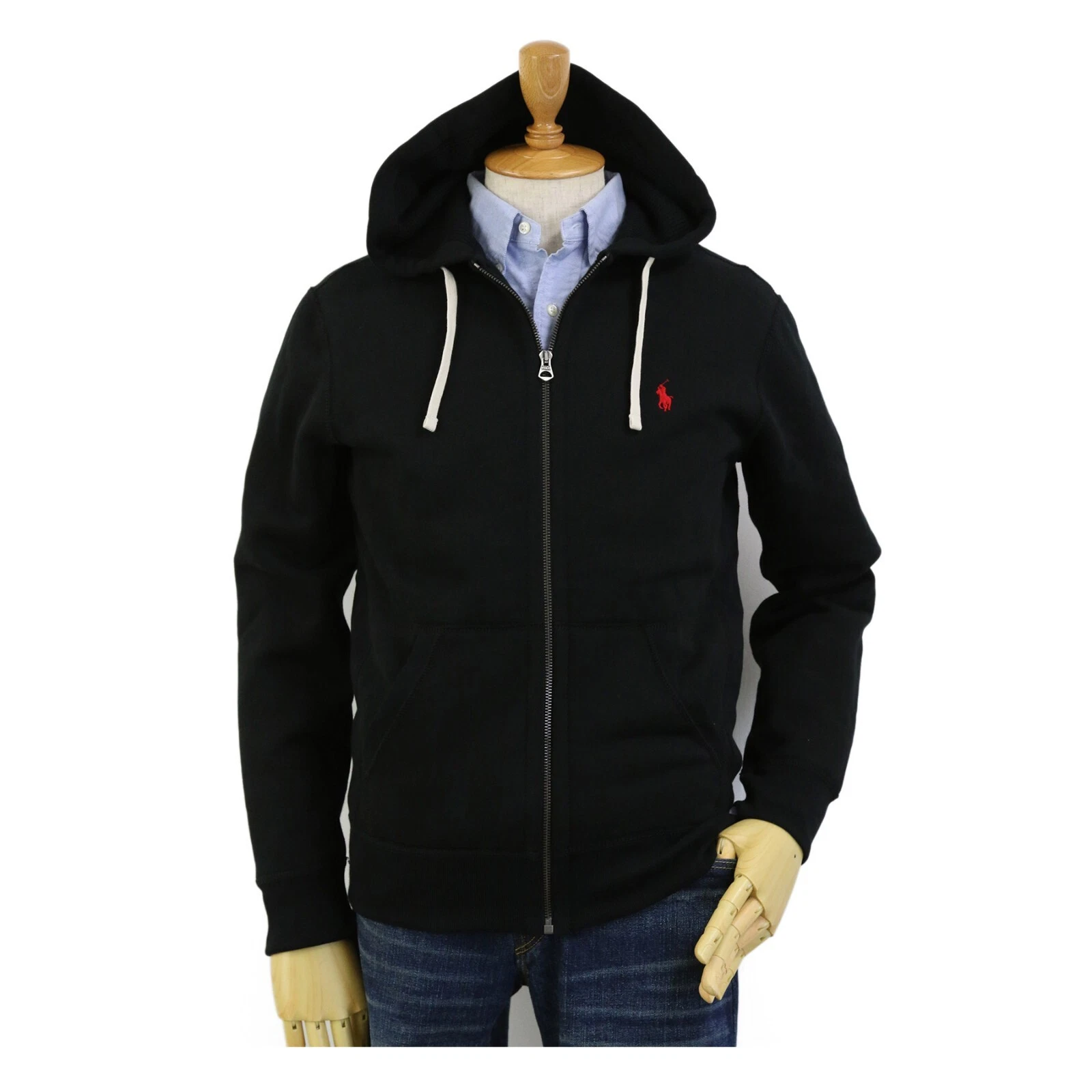 Polo Ralph Lauren Big & Tall Full Zip Hoodie Hooded Sweatshirt with Pony - Black