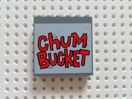 Lego 1 x Wand Panel 59349pb090 neu dunkelgrau 1x6x5 Sticker Chum Bucket 4981
