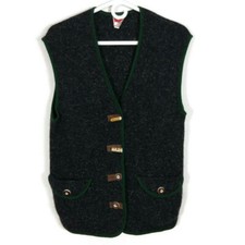 Elegance Seiler Vintage Women's 100% Wool Sweater Vest Black Size 40