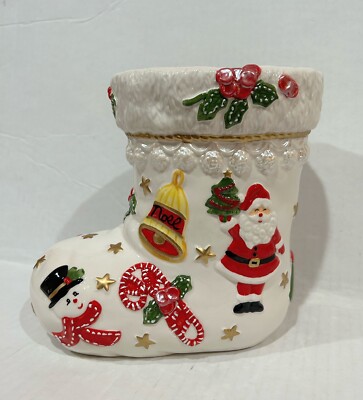 Fitz & Floyd 1st Ladies Collection White House Christmas Stocking Vase 8x8x5