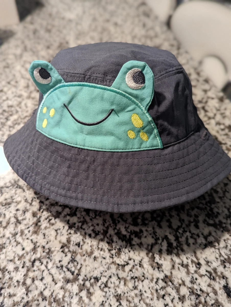 Carters Toddler Bucket Hat Grey/ Frog face Size 12 month