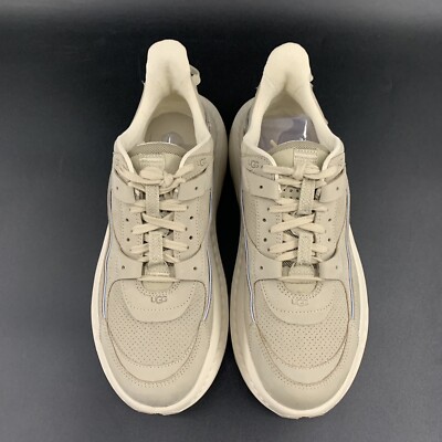 MENS US 9 UGG CA805 V2 NUBUCK SNEAKER KHAKI LEATHER LOW TOP