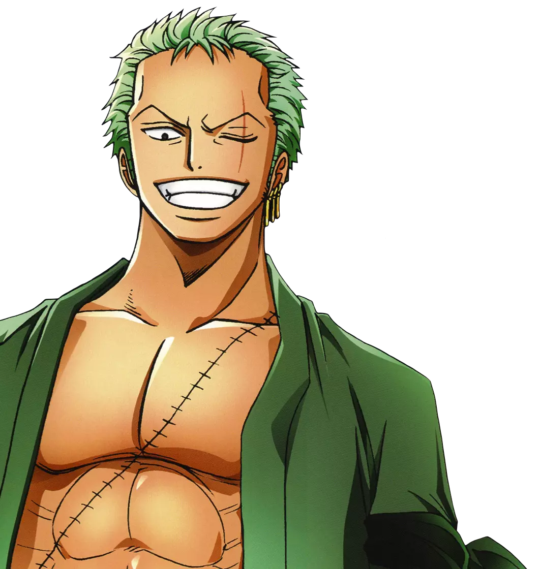 Roronoa Zoro Kawaii Smile One Piece Weatherproof Anime Sticker 6 Car Decal