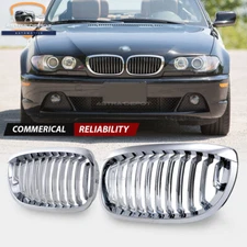 Chrome Front Kidney Grill Grille For 2003-2006 BMW E46 330Ci 325Ci Coupe 2DR LCI