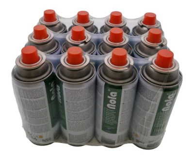NOLA 12 x 227g/392ml Gaskartusche Butan Campinggas für Gaskocher, Campingkocher