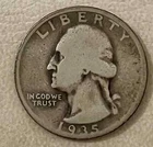 1935-S US Washington Silver Quarter Coin