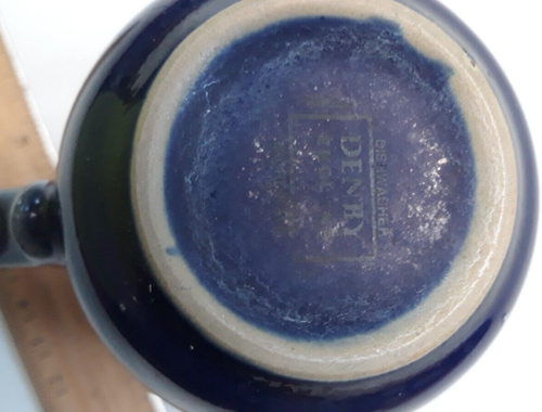 Denby Harlekin Werbetasse blau rot gesprenkelt gebraucht 4" eingestellt selten - Bild 16 von 21