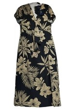 NWT Ralph Lauren Hawaiian Flower Dress Black & Cream Sz 6 Beach Wedding $398
