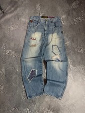 Vintage Akademiks Rap Wide Leg Baggy Fit Y2K Jeans Mens Size 34 Big Logo