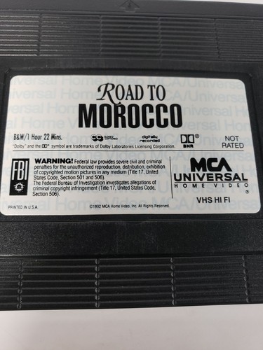 Road to Morocco starring Bob Hope, Bing Crosby, Dorothy Lamour (VHS, B&W,1992) - Picture 7 of 7