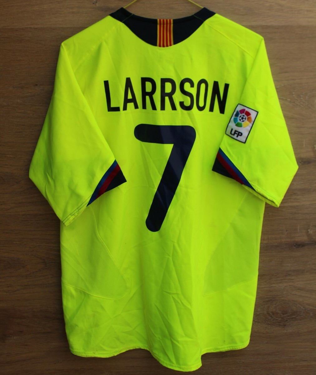BARCELONA SPAIN 2005/2006 # 7 LARSON AWAY FOOTBALL SHIRT BARCELONA SPAIN 2005/2006 # 7 LARSON AWAY FOOTBALL SHIRT