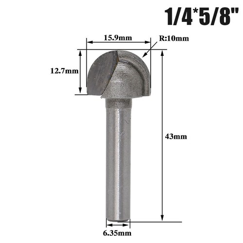 Ball End Router Bit Round Milling Cutter TCT Carbide Cutter 1/4" 1/2" Shank - Picture 14 of 30