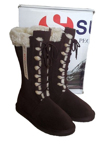 STIVALI SUPERGA PELLE SCAMOSCIATA marroni donna UK 6,5 EU 40 impermeabili prezzo di acquisto £160 - Foto 19 di 19
