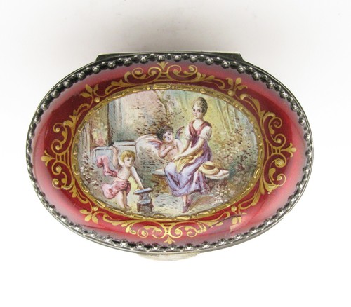 An Austrian antique late 19th-century Vienna silver enamel snuff box - Picture 14 of 23