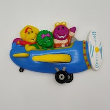 Vtg 1996 Lyons Barney The Purple Dinosaur BJ Baby-Bop Airplane Toothbrush Holder