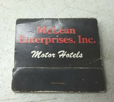 McLean Enterprises Motor Hotels Howard Johnsons Vintage Matchbook Cover 