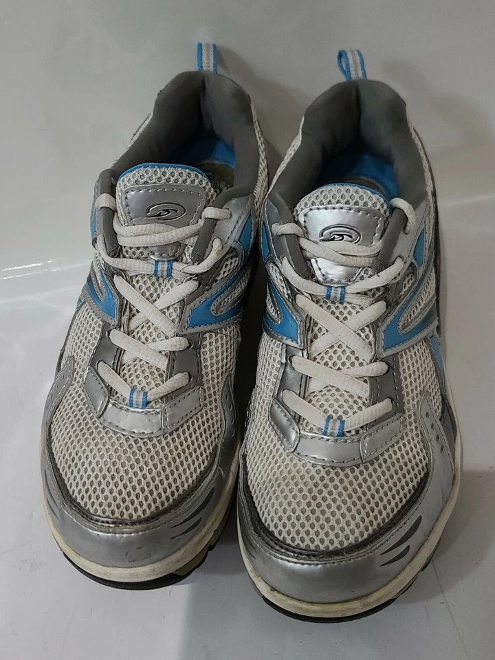 DR. SCHOLL'S TALLA 8.5 INSPIRE FITNESS WALKERS AZUL BLANCO CUERO MALLA SUPERIOR rollo Foto 3 de 4