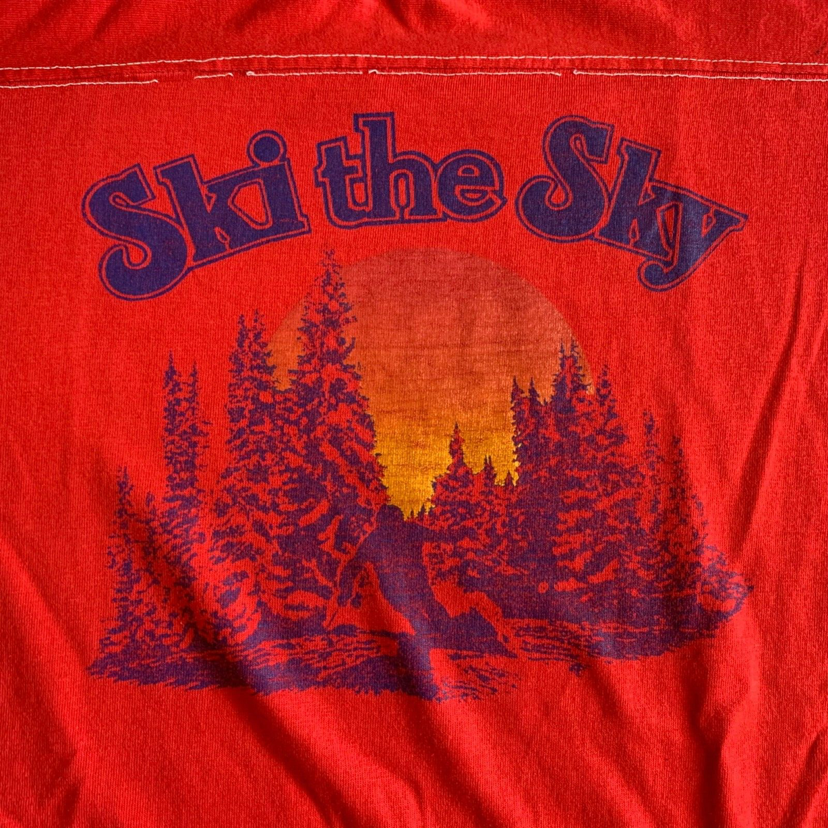 1970s VINTAGE 70s BIG SKY MONTANA SKI RESORT SOUVENIR T-SHIRT SZ M 