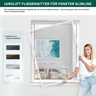JAROLIFT Gitter Fliegengitter Spannrahmen Aluminium Fenster SlimLine Mücke Insektenschutz