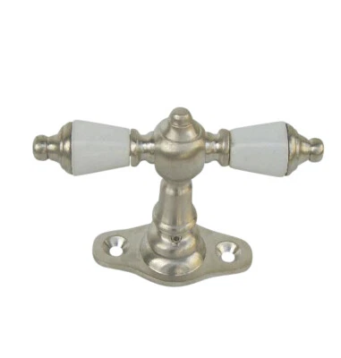 TÜRKLINKEN-SHOP Jugendstil / Gründerzeit Fenstergriff /Fensterolive Nickel matt gebürstet 1-NMW