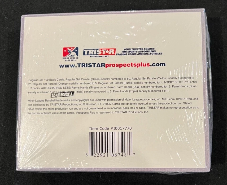 2007 Tristar Prospects Plus Baseball HOBBY Box Factory Sealed - Image 2 of 3