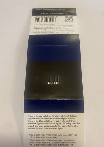 NEW Dunhill BLUE Flints For UNIQUE Lighters, Package 9 Flints
