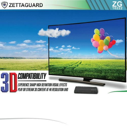 Zettaguard HDMI 2.0 Switcher Supports 4K HDR (4 in 1 Out) Hi-Speed 18Gbps - Picture 2 of 7