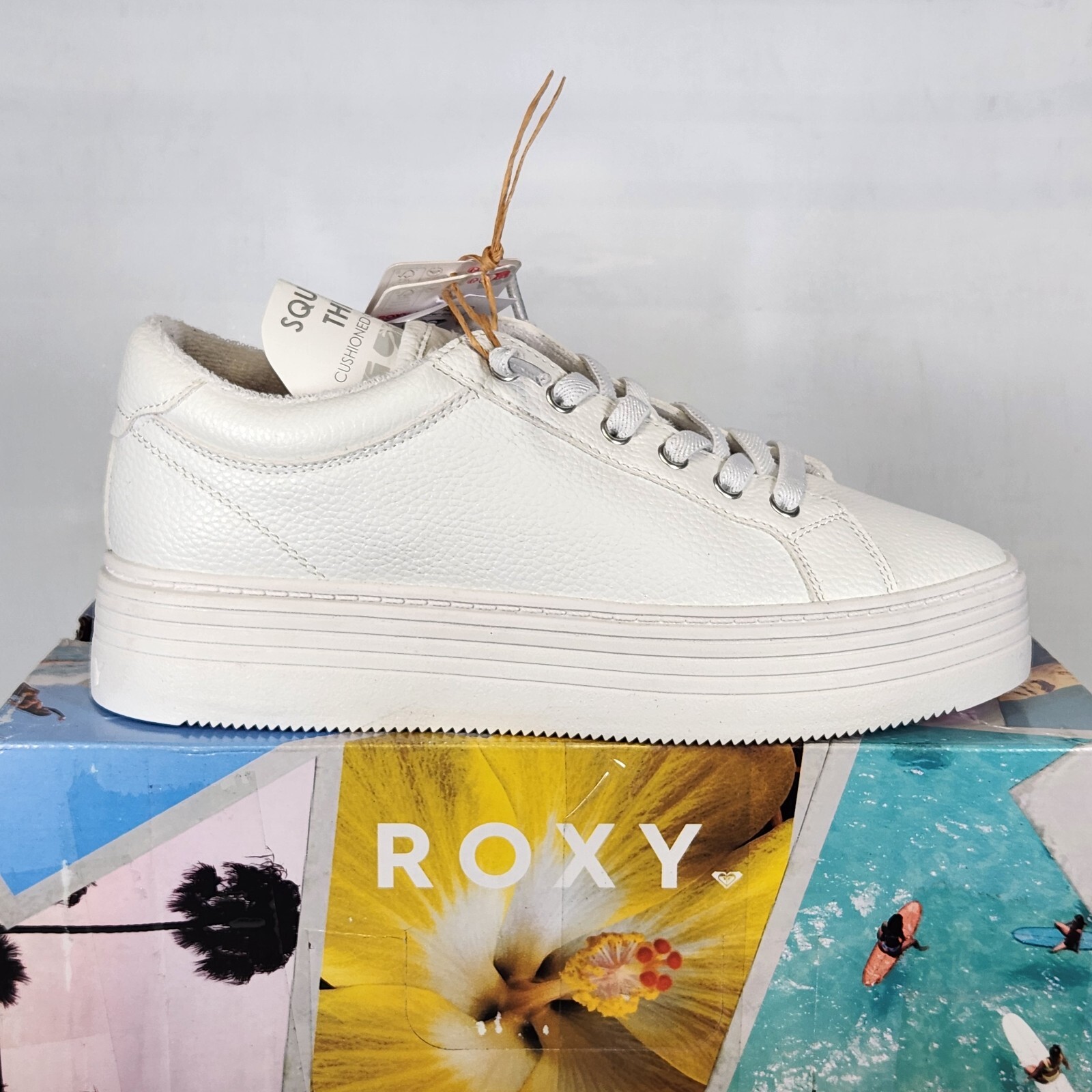 Size 8.5 - Roxy Sheilahh 2.0 Platform Sneaker - White - Wome