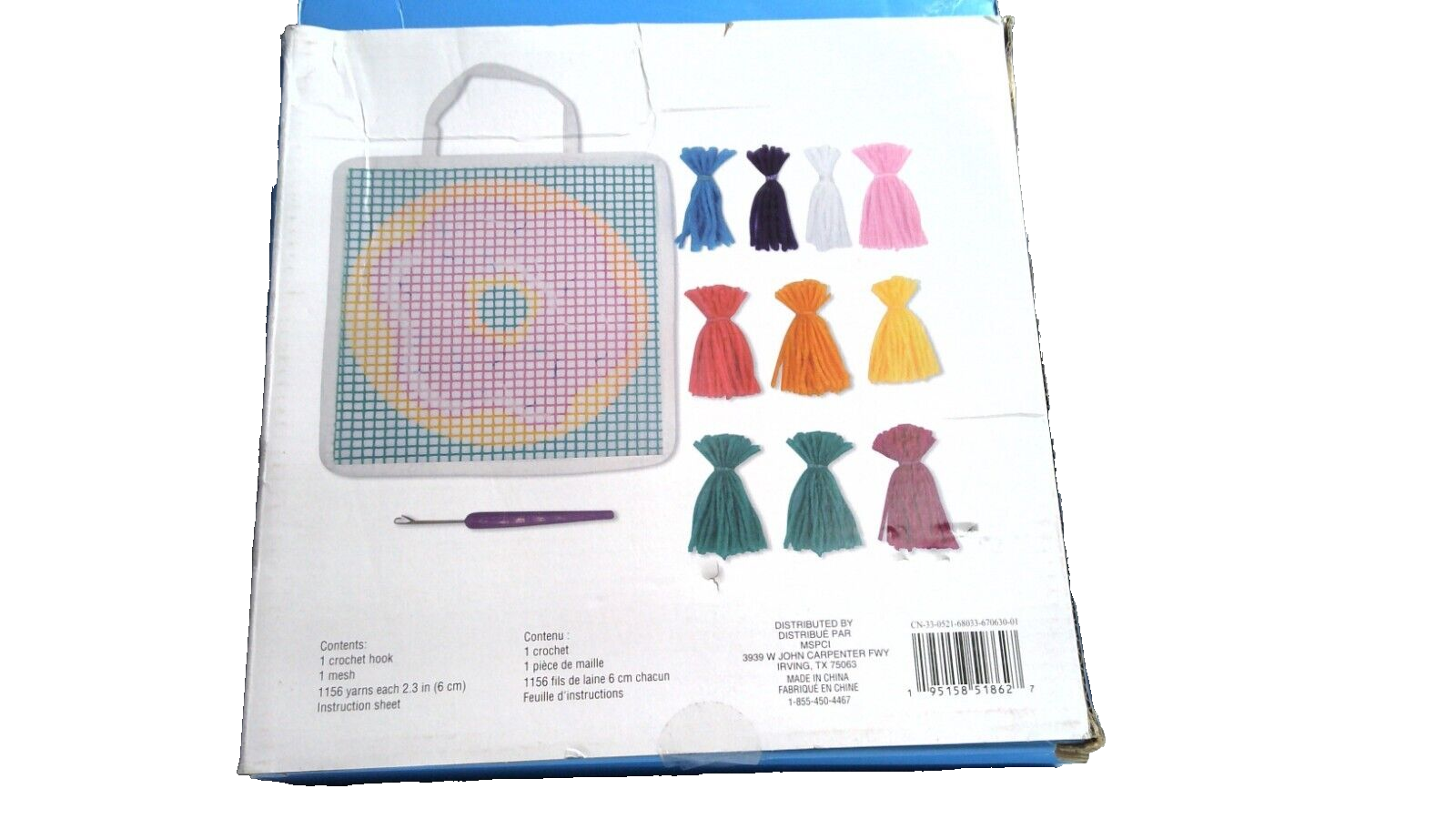 Creatology Yarn Pillow Latch Hook Kids ART Craft Kit DONUT Age 8 Makes