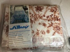 VINTAGE St Mary's DAMASK ROSE Screen Printed Acrylic Blanket New NIP Made In USA