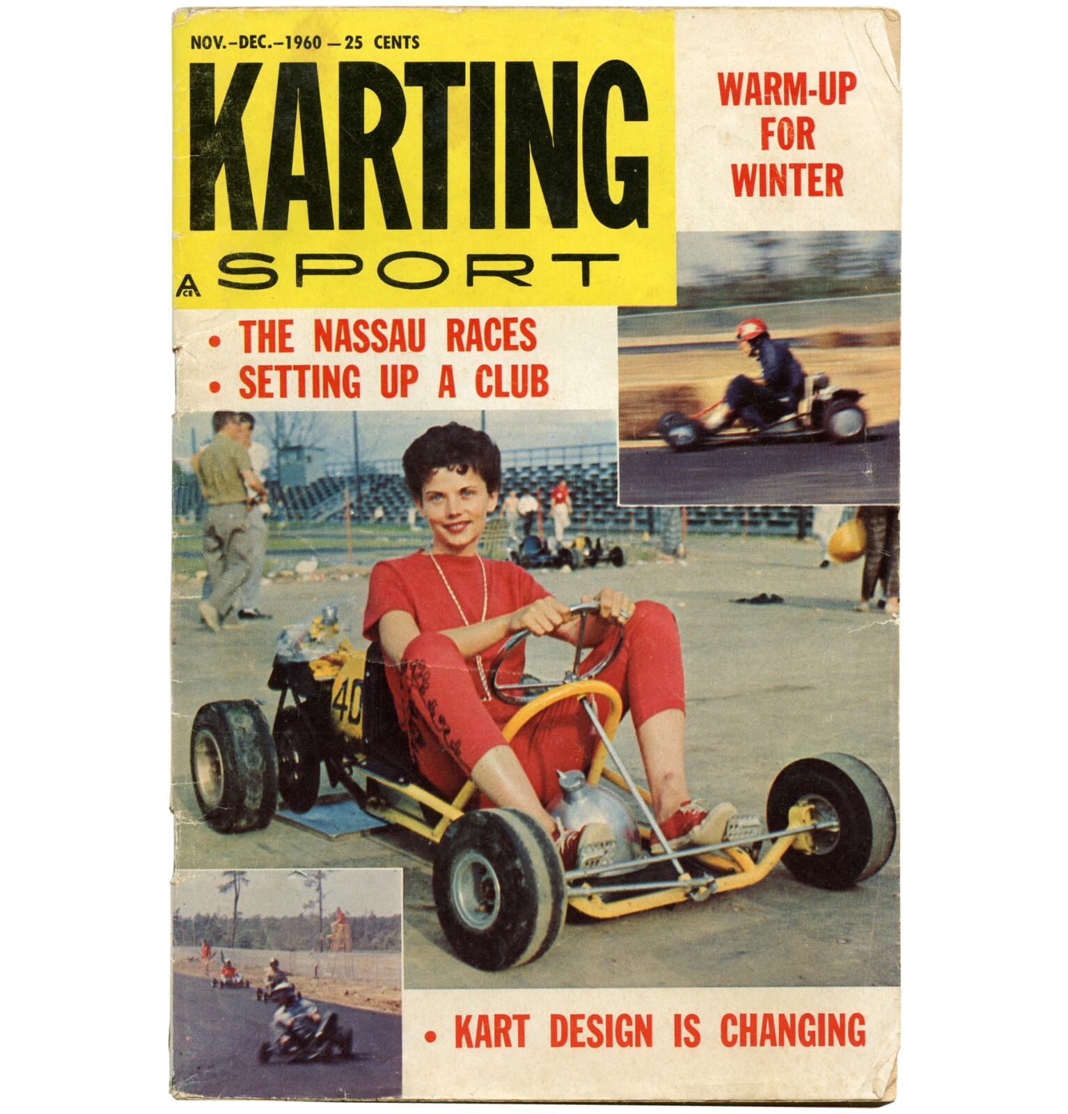 1960s Karting Sport Go-Kart Magazine Cover Poster – 24x18 Inch Vintage Wall Art