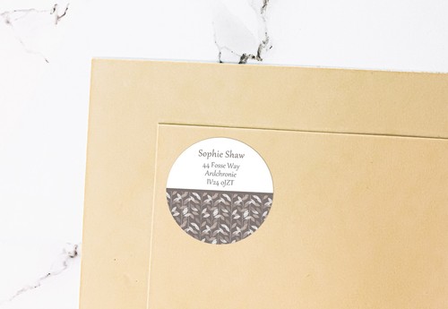 PERSONALISED Address Return Leaves Design Circular Sticker Label - Picture 2 of 3