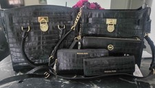 Michael Kors Handbag And Wallet Set New - Money Piece Series Crocodile Leather