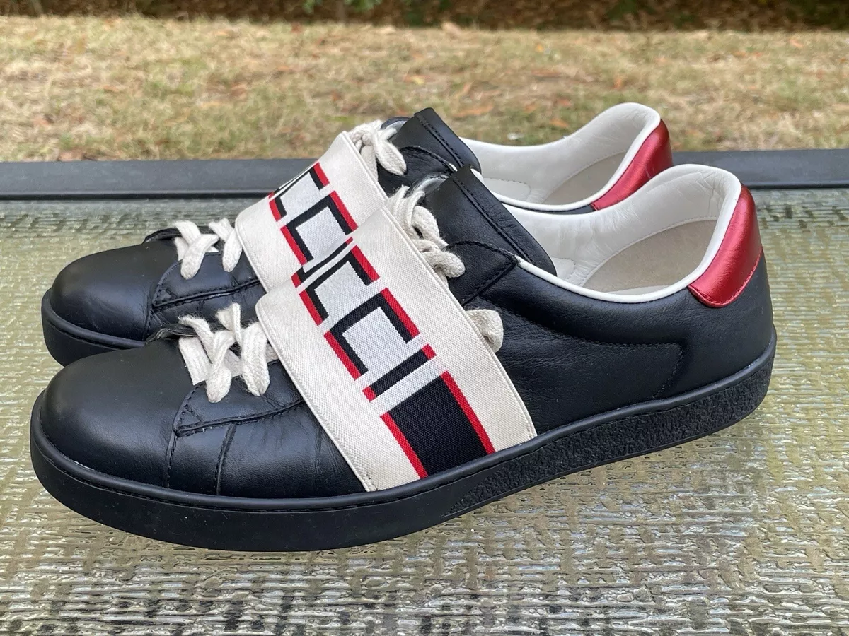 Gucci stripe leather sneaker black new arrivals