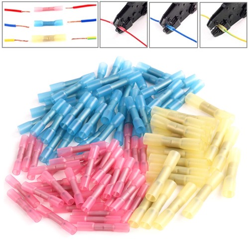 400/100Pc Waterproof Heat Shrink Butt Splice Wire Connectors Crimp Terminals Kit - Picture 3 of 25