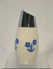 VTG Gemco Cornflower Blue Sugar Shaker Westinghouse White Milk Glass 6" tall