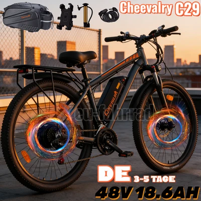 CHEEVALRY C29 Elektrofahrrad 29Zoll 48V 18,6AH 21-Speed E-Mountainbike 90KM Herren/Damen