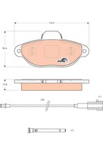 Jeu de plaquettes de frein avant TRW GDB1745 FIAT 500 1.2