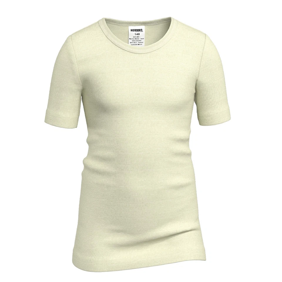 HERMKO 40281 Kinder kurzarm Shirt aus Merinowolle / Tencel