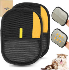 2 Pack Pet Hair Removal Gloves Reusable Electrostatic Fur Cleaner for Cat Dog