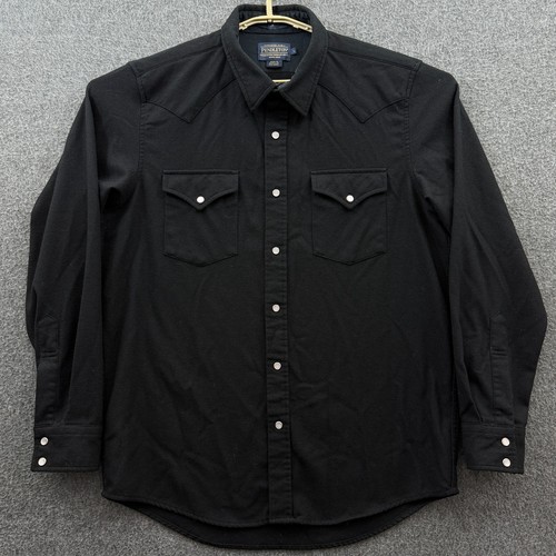 Pendleton Hemd Herren Large schwarz Canyon Wolle Perlen Druckknopf Western Langarm