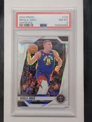 Nikola Jokic #01/35 White Ice /35 2024-25 Prizm PSA 8 POP 2 (POP 1 PSA 8) MVP 🔥