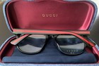 GUCCI EYEGLASS FRAMES BLACK Front, Red/Green Sides, & Case,  — photo 2