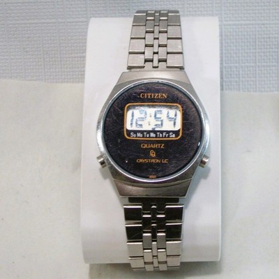 Rare NOS Vintage Citizen Crystron LC 4-092473 Quartz LCD Ladies